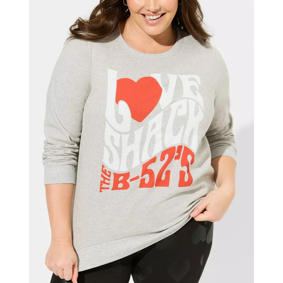 NWT Torrid The B-52s Cozy Fleece Sweatshirt Crew Graphic Pullover Plus Size 2 2X - Picture 1 of 10